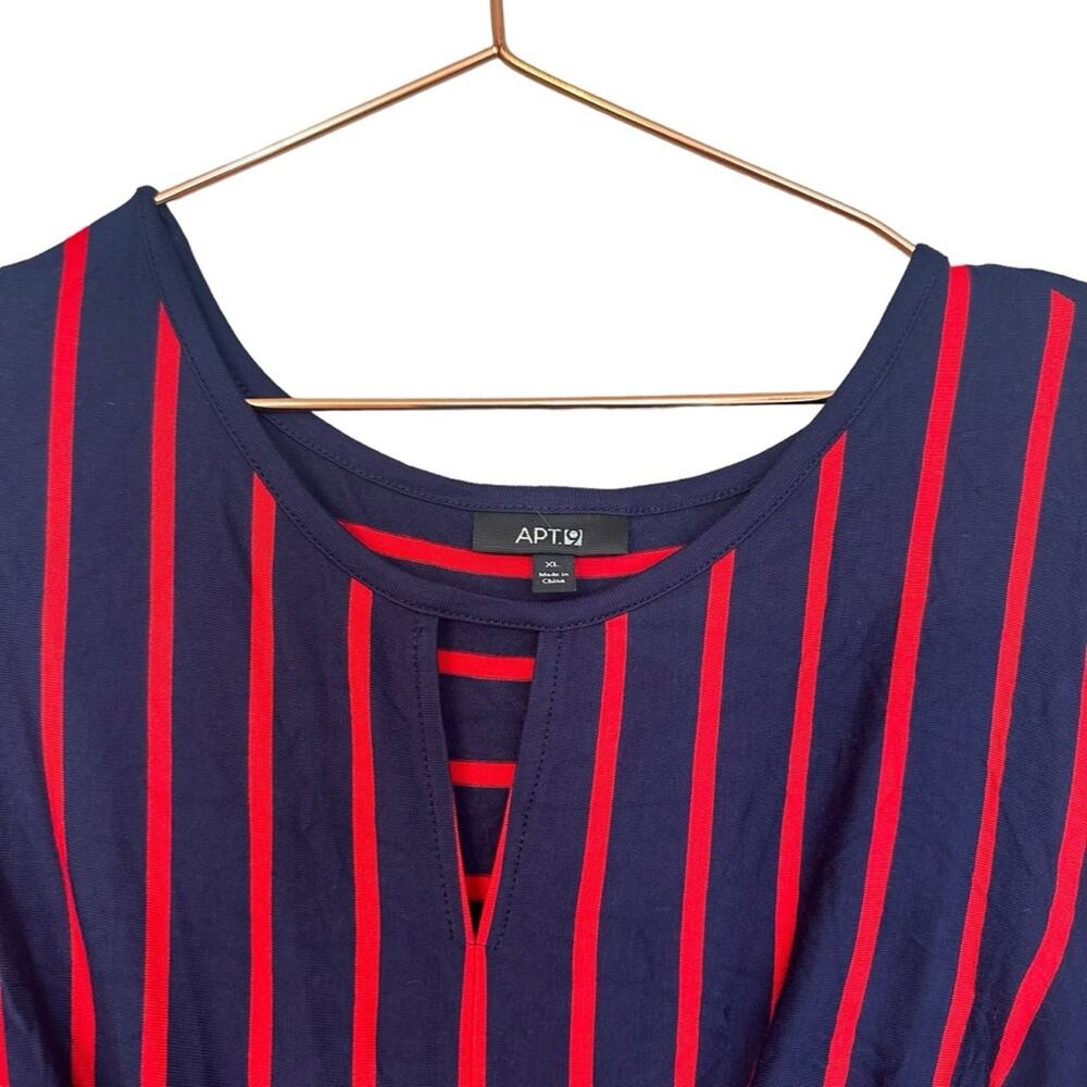 Apt. 9 Women's Blue red Striped twist front maxi dress size XL new with tag - Picture 2 of 6